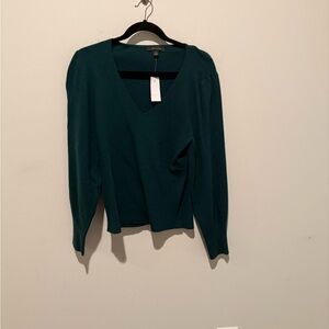 Ann Taylor Teal V-Neck Sweater